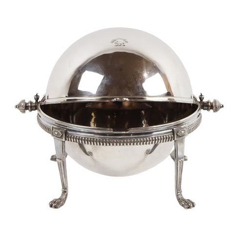 39 - A fine quality large domed swivel silver plated and crested 19th Century Vegetable Dish / Tureen,&nb... 