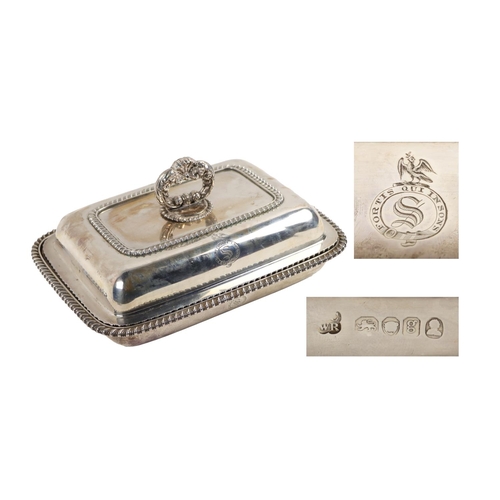 53 - A fine quality Georgian period English silver Entree Dish and Cover, with shell and floral design ha... 