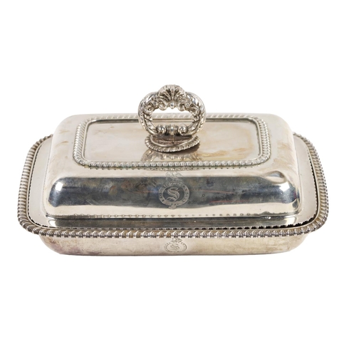 53 - A fine quality Georgian period English silver Entree Dish and Cover, with shell and floral design ha... 