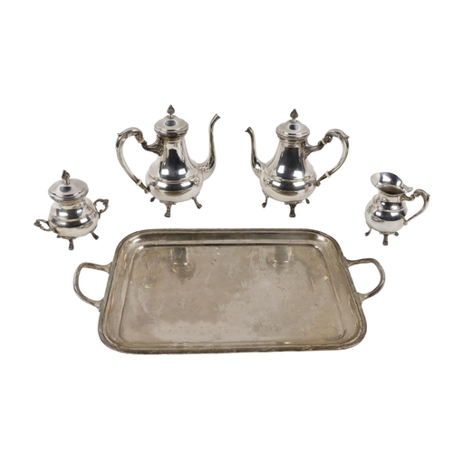56 - An attractive 20th Century four piece silver Egyptian Tea & Coffee Service, with decorative fini... 