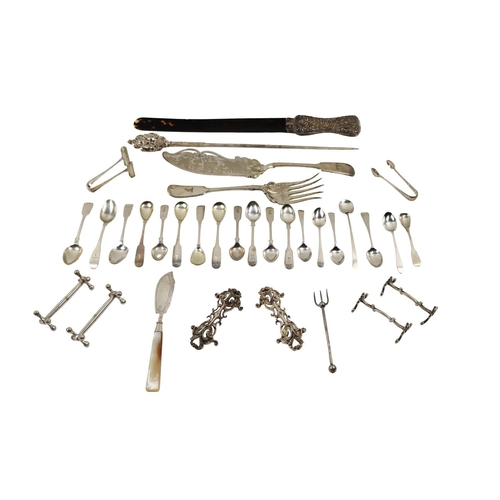 59 - A collection of crested Irish & English silver Tea or Caddy Spoons, hallmarked Dublin & Lond... 