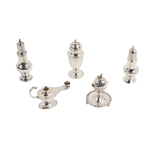 6 - Silverware: An 18th Century Sugar Spice Castor, London, Robert Peaston, 1764, approx. 2.5 ounces; an... 