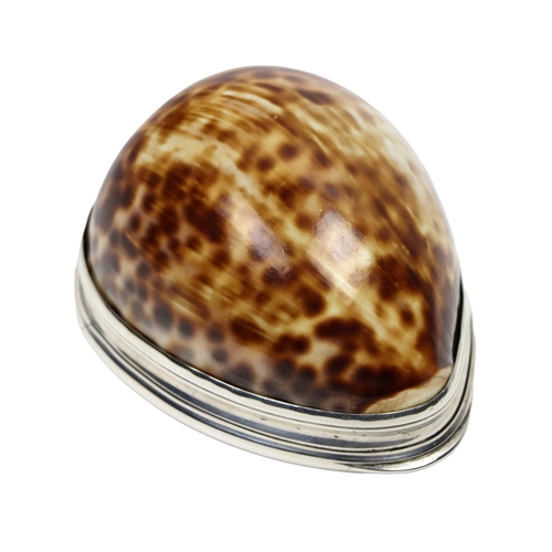 153 - An 18th Century Irish silver and shell crested Snuff Box, by James Kennedy (1768-1803), Dublin, with... 