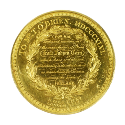 171 - Important Famine Time Presentation Gold MedalFamine Medal - A superb and important engraved Gold Med... 