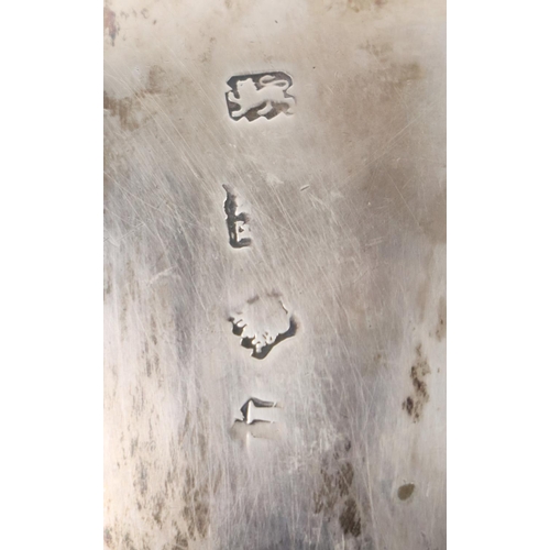 122 - A fine pair of heavy English Georgian silver Sauceboats, with shaped edge, scroll handles, engraved ... 