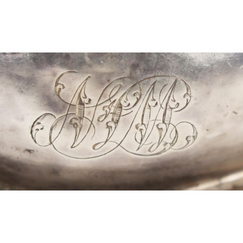 138 - A Georgian period silver Wine Funnel, (two parts) with engraved monogram, hallmarked London, Benjami... 