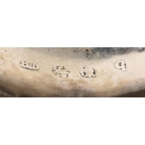 138 - A Georgian period silver Wine Funnel, (two parts) with engraved monogram, hallmarked London, Benjami... 