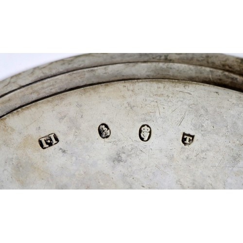 140 - A pair of Irish 18th Century crested silver Salvers, by Joseph Jackson, Dublin 1791, each with 'Denn... 