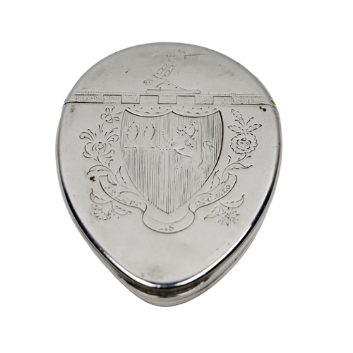 153 - An 18th Century Irish silver and shell crested Snuff Box, by James Kennedy (1768-1803), Dublin, with... 