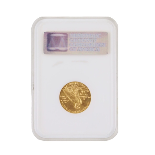 169 - Gold Coin: A 1909 D (Denver) $5 dollar gold Indian Head Coin, Grade MS60, coin number 101597-018, in... 