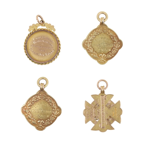 177 - Medals: [Irish Music] Two gilt (possibly gold) 'Feis Ceoil' Medal for small Irish harp and Senior ha... 