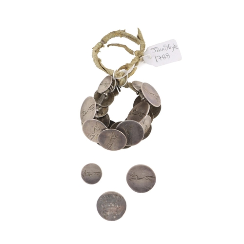 178 - [Co. Clare]  An important and rare set of 18th Century Irish silver Buttons, for the Co. Clare Chass... 