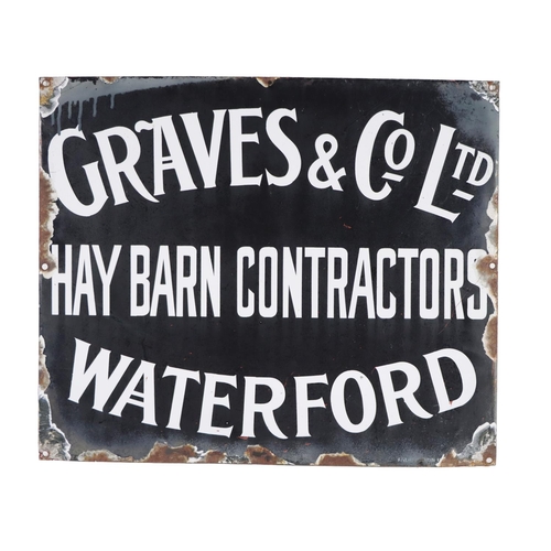 Advertisement: An original enamel Sign, for 'Graves & Co. Ltd., Hay ...