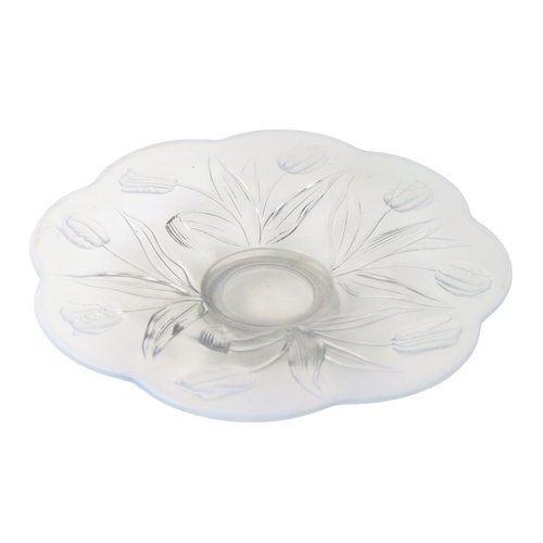 1004 - A large Lalique type Tulip Bowl, 38cms (15