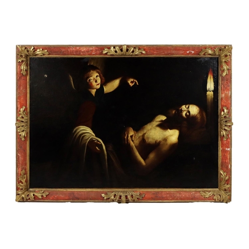 1000 - Circle of Triomphe Bigot (The Candlelight Master) (1579-1650)  “Angel and the Dead Christ, at Candle... 