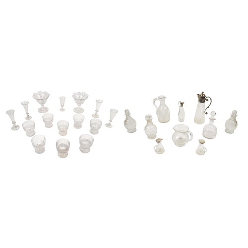 1207 - A large collection of antique and later Glass, comprising drinking vessels, jugs, decanters, etc., i... 
