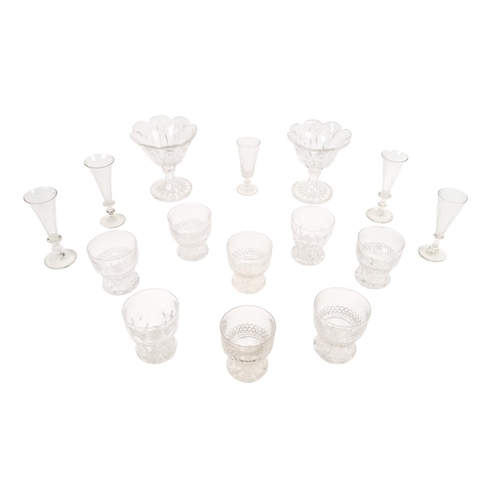 1207 - A large collection of antique and later Glass, comprising drinking vessels, jugs, decanters, etc., i... 