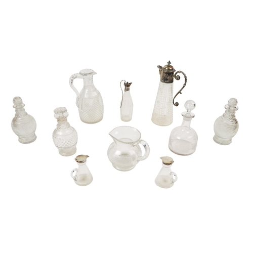 1207 - A large collection of antique and later Glass, comprising drinking vessels, jugs, decanters, etc., i... 