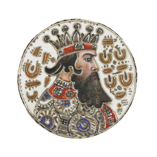 1273 - A rare early 20th Century Russian 'Faberge' circular Pill Box, the lid and body decorated in cloison... 