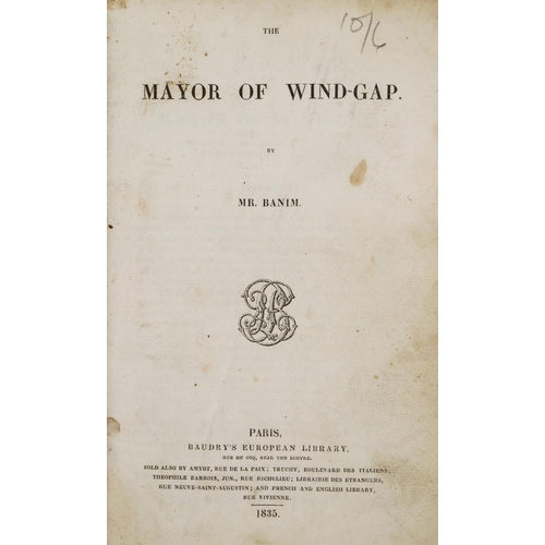 1 - Banim (J. & M.) The Mayor of Wind-Gap, 8vo Paris 1835 First French Edn., tooled gilt calf, some ... 