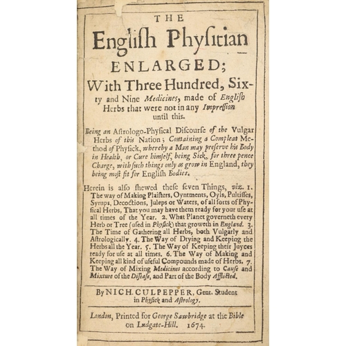 12 - Attractive Coloured PlatesNatural History: Culpepper (Nicholas)&nbsp;The English Physician Enlarged;... 