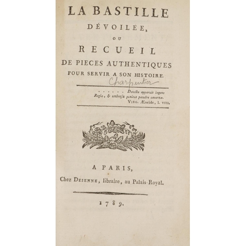 26 - French Pamphlets: [Charpentier & Manuel (Louis Pierre)] La Bastille Devoilee, ou Recueil de Piec... 