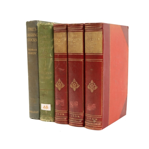 4 - Hardy (Thomas) The Dynasts - A Drama, 3 vols. London (Macmillan & Co.) 1904. Attractive hf. crim... 