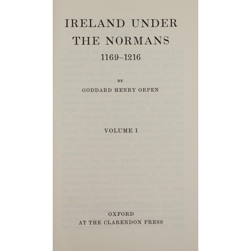 41 - Orpen (Goddard H.)&nbsp;Ireland Under the Normans 1169-1216,&nbsp; 4 vols. Oxford 1968. Fold table &... 