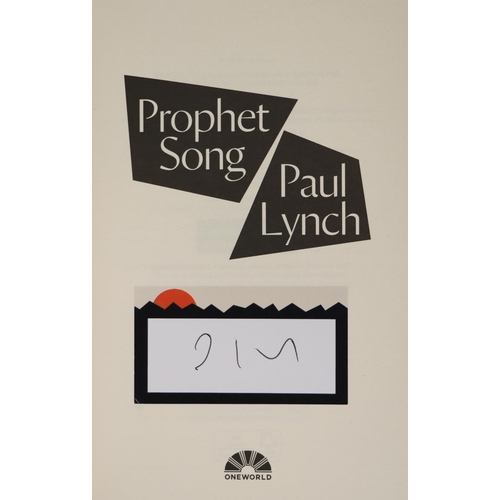 45 - Lynch (Paul)&nbsp;Prophet Song, 8vo, L. 2023,&nbsp;First Edn.,&nbsp;Signed, navy boards, d.j.;&nbsp;... 
