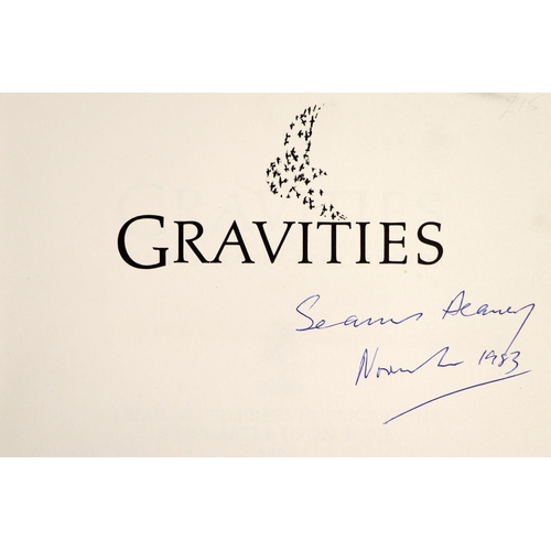 46 - Signed by Seamus HeaneyHeaney (Seamus) Gravities, A Collection of Poems and Drawings, oblong 8vo, Ne... 