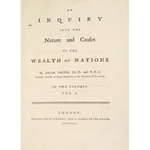 73 - Smith (Adam) An Inquiry into the Nature and Causes of the Wealth of Nations, Vol. I (ex. 2), 4to Lon... 