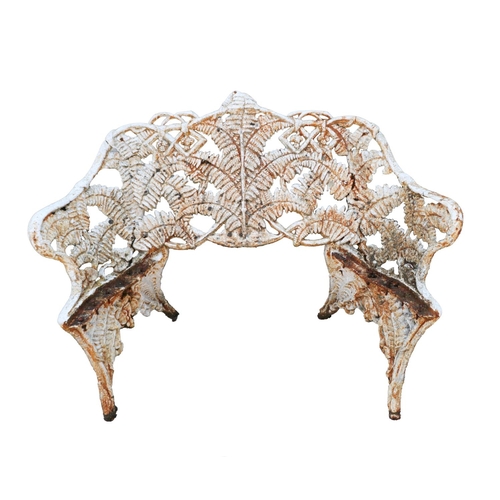 60 - A suite of three Victorian 'fern leaf' design Coalbrookdale cast iron Benches, (two large 156cms (62... 