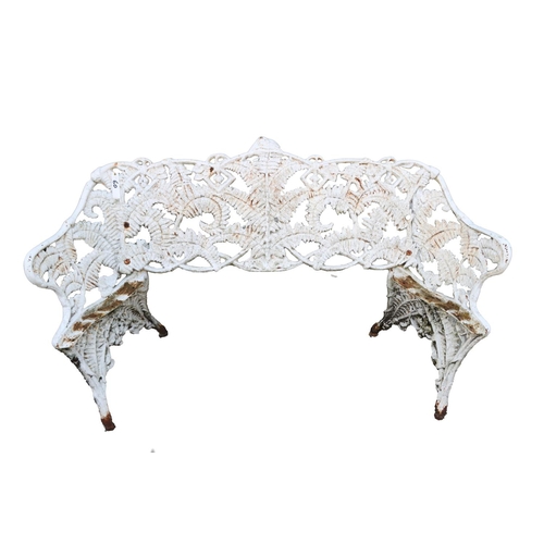 60 - A suite of three Victorian 'fern leaf' design Coalbrookdale cast iron Benches, (two large 156cms (62... 
