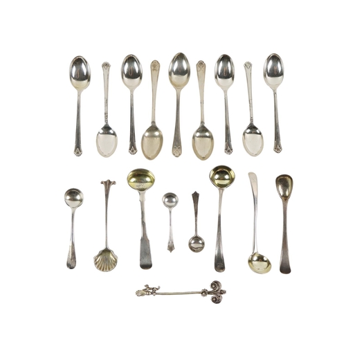 10 - Silverware:&nbsp;A set of six English silver Caddy Spoons, with shell decorated ends, hallmarked Lon... 