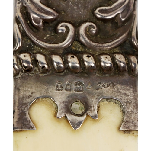 27 - A good large Page Turner or Letter Opener, with fine crested embossed silver handle with London mark... 