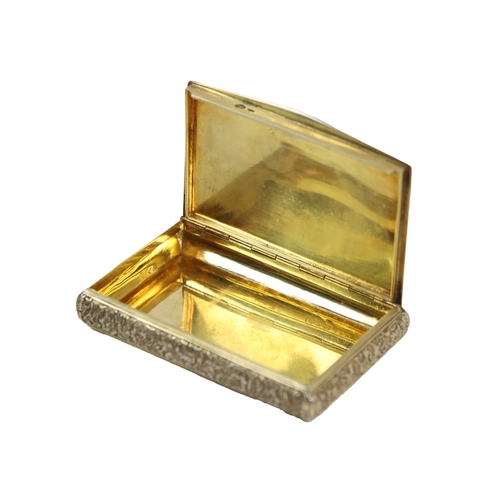 56 - A fine quality 19th Century French silver gilt Patch Box, with overall stylized floral pattern with ... 