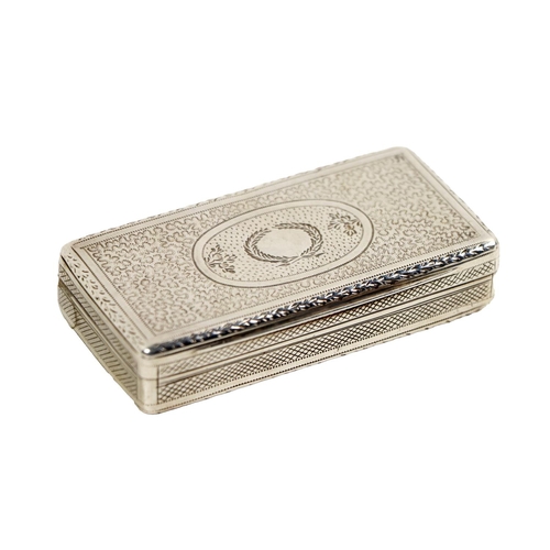 57 - A fine quality English Georgian period silver Patch Box, of decorative chased design, with hinged li... 