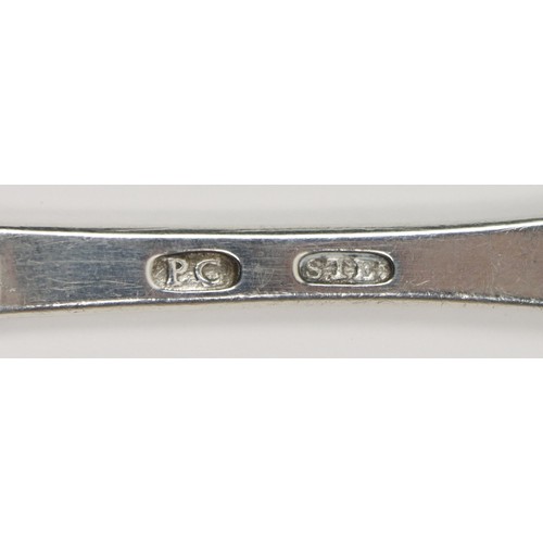 46 - A rare Irish 18th Century silver Provincial Marrow Scoop, by Patrick Connell, Limerick, stamped 'P.C... 