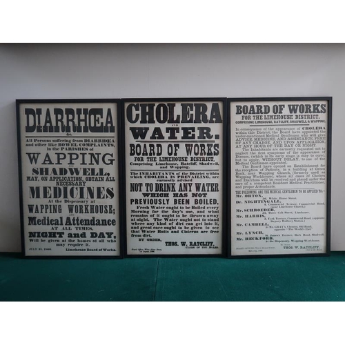 11 - Board of Works - Victorian Notices 'Cholera and Water' 'Diarrhoea and Bowel Complaints' 'Lime House ... 