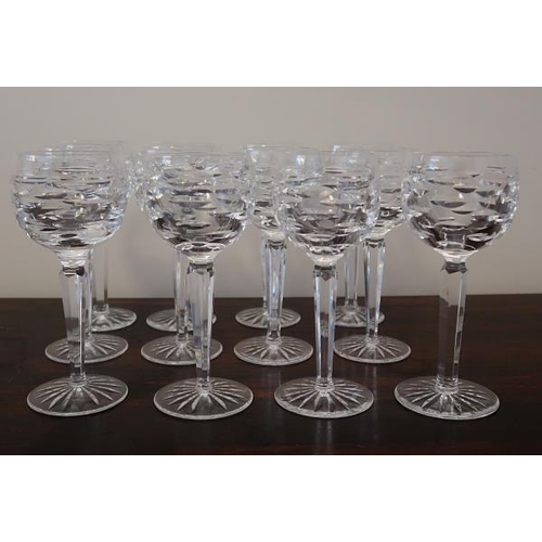 32 - A set of twelve Waterford crystal Tralee pattern hoch glasses.