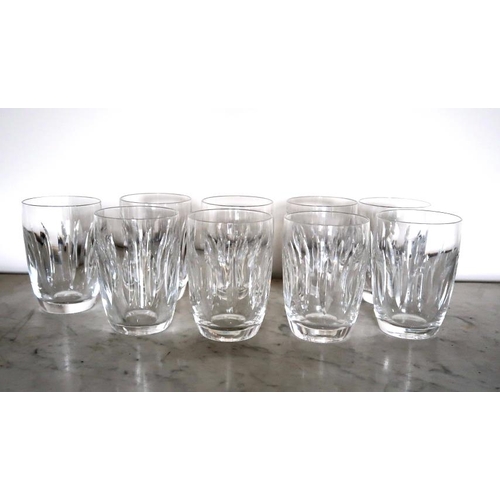 37 - A set of nine Waterford crystal water goblets.