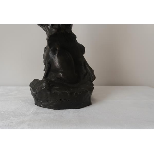 55 - Robin Buick Lovers, coalcast bronze, 33 cms high, Signed, dated and numbered 3/250.