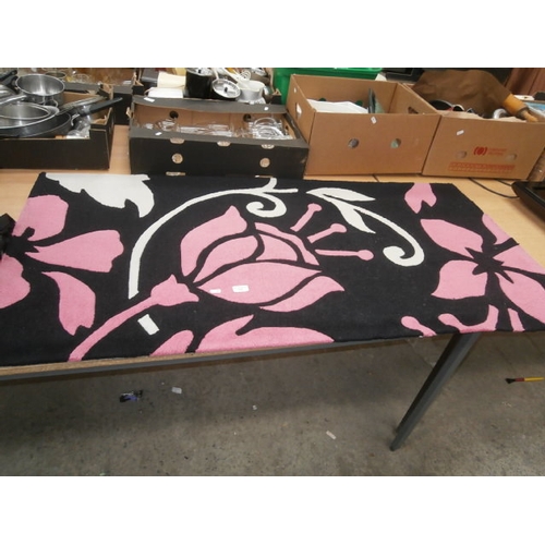 118 - pink and black floral rug