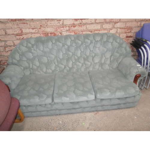 409 - Green modern three seater sofa