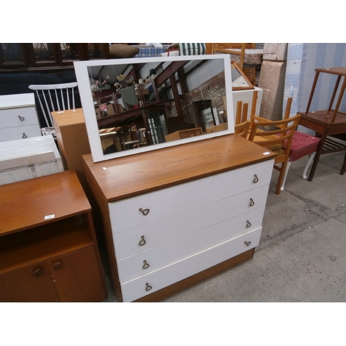 458 - Mirror back four drawer chest of drawers