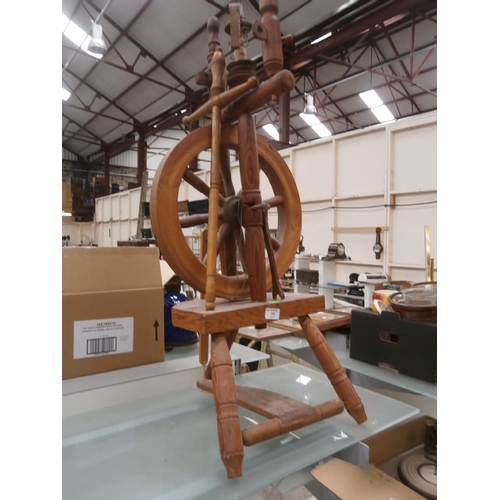 156 - pitch pine spinning wheel