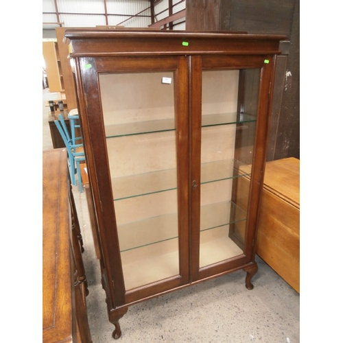 510 - Victorian mahogany glass fronted display cabinet