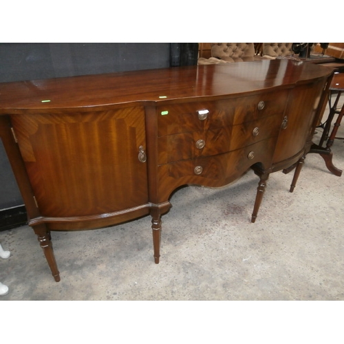 512 - Mahogany three drawer sideboard