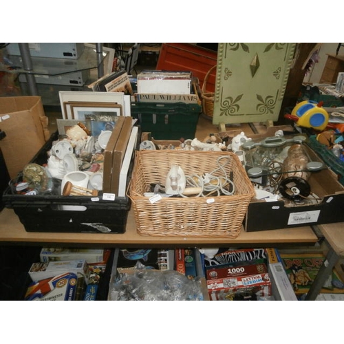 108 - 4 boxes inc ornaments, vases, cutlery, etc