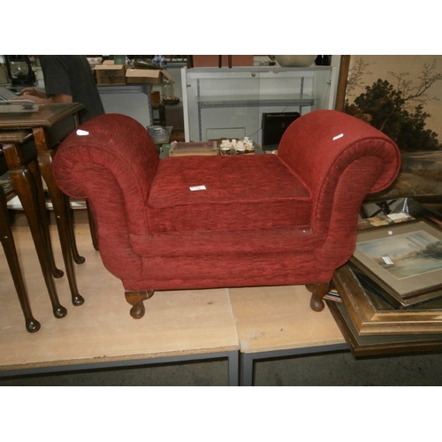 158 - Red Fabric Pouffe